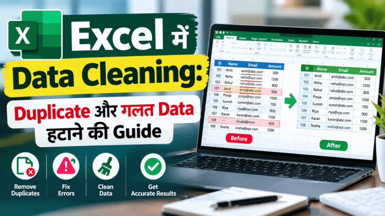 Excel में Data Cleaning: Duplicate और गलत Data हटाने की Guide